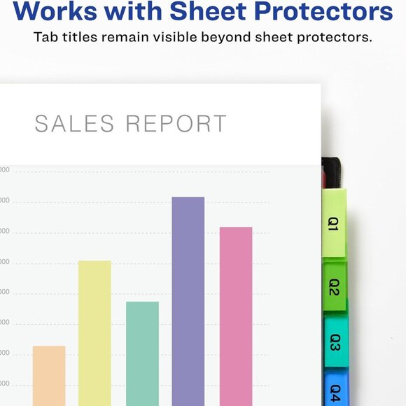 NEW Avery Dividers for 3 Ring Binders 8-Tab Sets Two-Pocket Plastic Binder 11907 - Picture 3 of 11